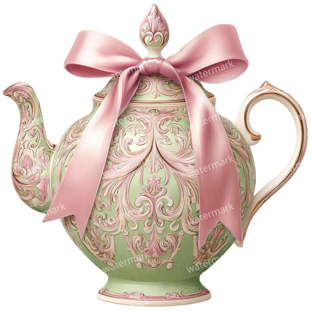 【商用利用可】ティーポット水彩クリップアート20点セット｜高解像度・透過PNG｜印刷OK・コラージュ・ジャンクジャーナル素材｜即ダウンロード