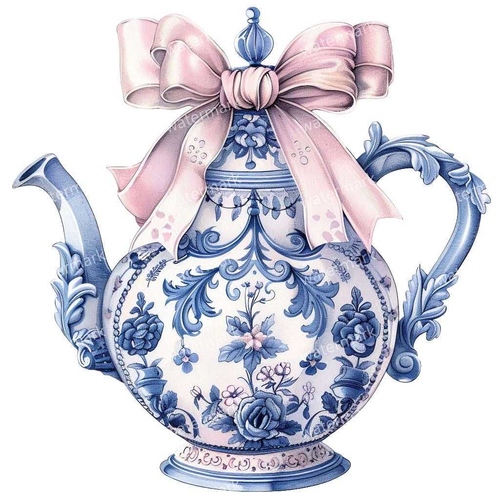 【商用利用可】ティーポット水彩クリップアート20点セット|高解像度・透過PNG|印刷OK・コラージュ・ジャンクジャーナル素材|即ダウンロード