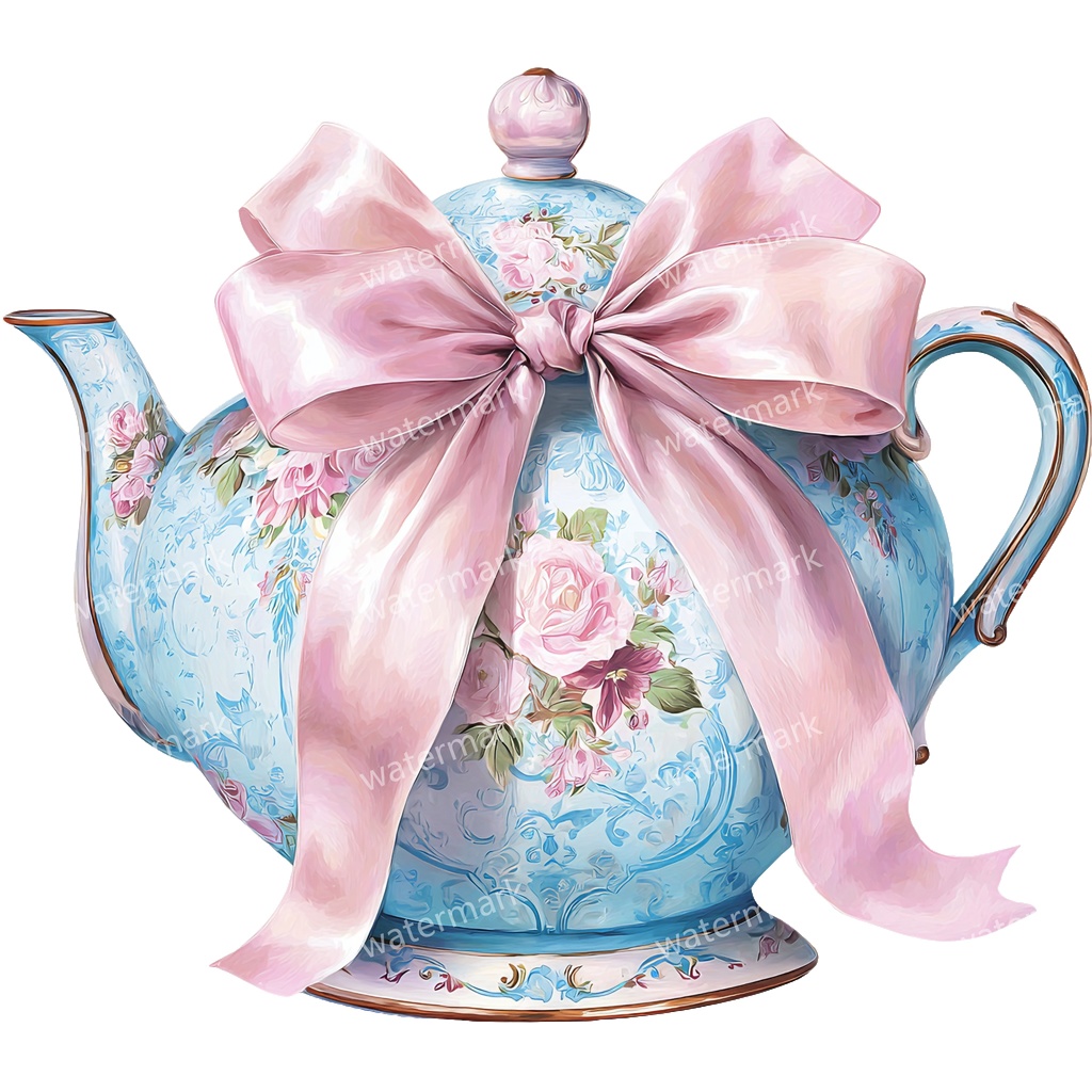 【商用利用可】ティーポット水彩クリップアート20点セット|高解像度・透過PNG|印刷OK・コラージュ・ジャンクジャーナル素材|即ダウンロード