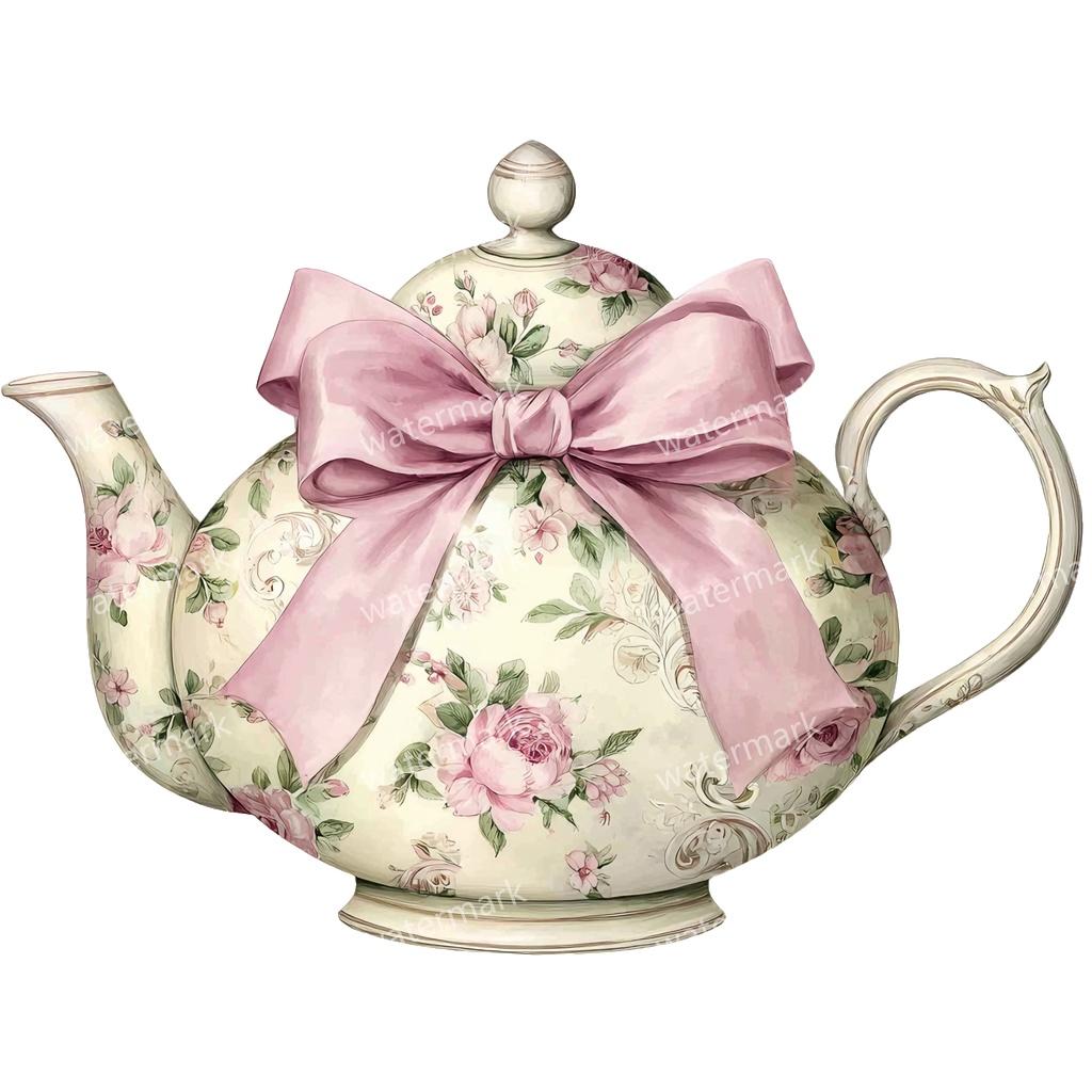 【商用利用可】ティーポット水彩クリップアート20点セット|高解像度・透過PNG|印刷OK・コラージュ・ジャンクジャーナル素材|即ダウンロード