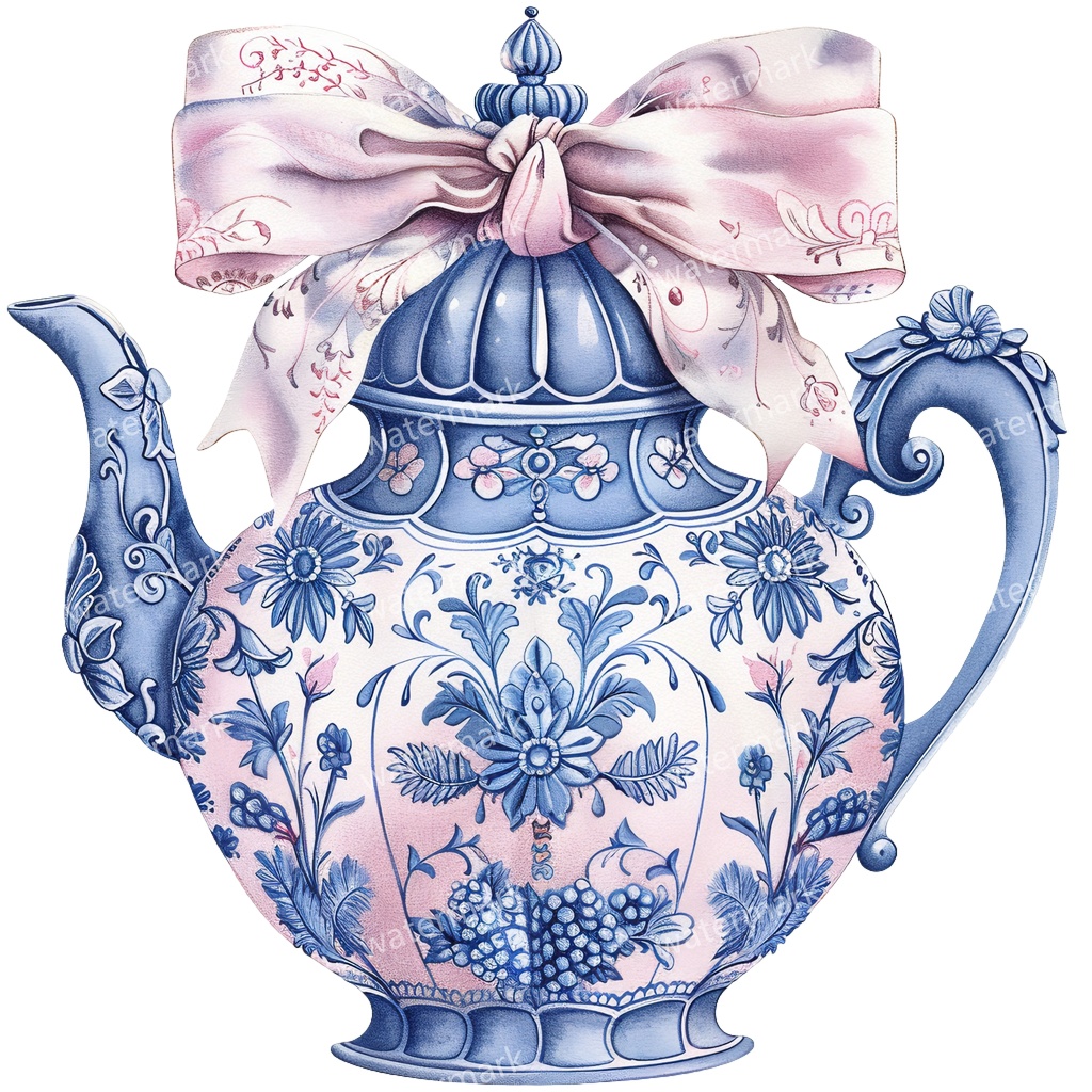 【商用利用可】ティーポット水彩クリップアート20点セット|高解像度・透過PNG|印刷OK・コラージュ・ジャンクジャーナル素材|即ダウンロード