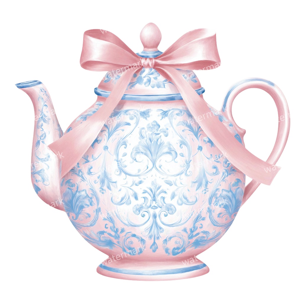 【商用利用可】ティーポット水彩クリップアート20点セット|高解像度・透過PNG|印刷OK・コラージュ・ジャンクジャーナル素材|即ダウンロード