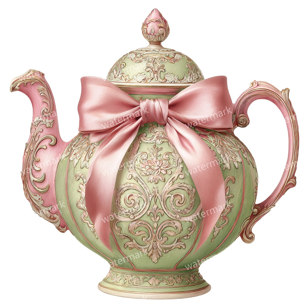 【商用利用可】ティーポット水彩クリップアート20点セット|高解像度・透過PNG|印刷OK・コラージュ・ジャンクジャーナル素材|即ダウンロード