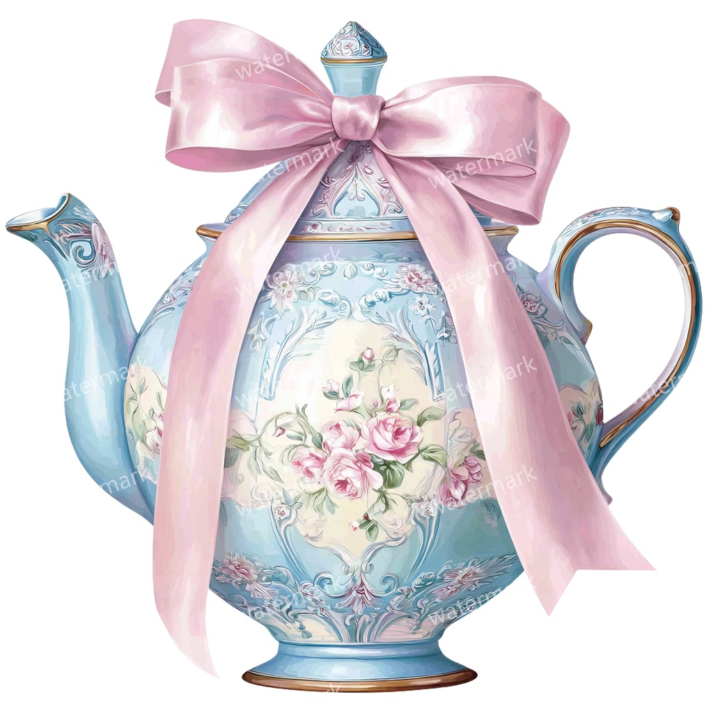 【商用利用可】ティーポット水彩クリップアート20点セット|高解像度・透過PNG|印刷OK・コラージュ・ジャンクジャーナル素材|即ダウンロード