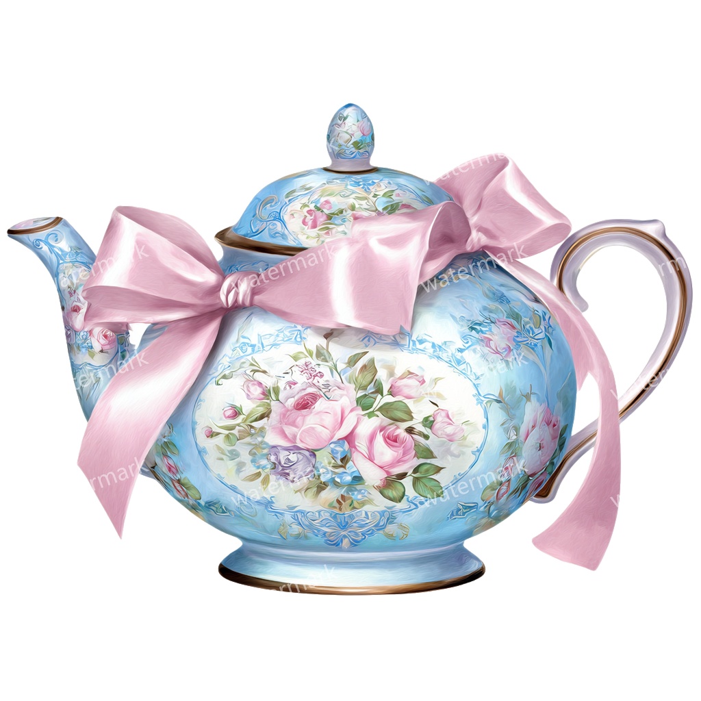 【商用利用可】ティーポット水彩クリップアート20点セット|高解像度・透過PNG|印刷OK・コラージュ・ジャンクジャーナル素材|即ダウンロード