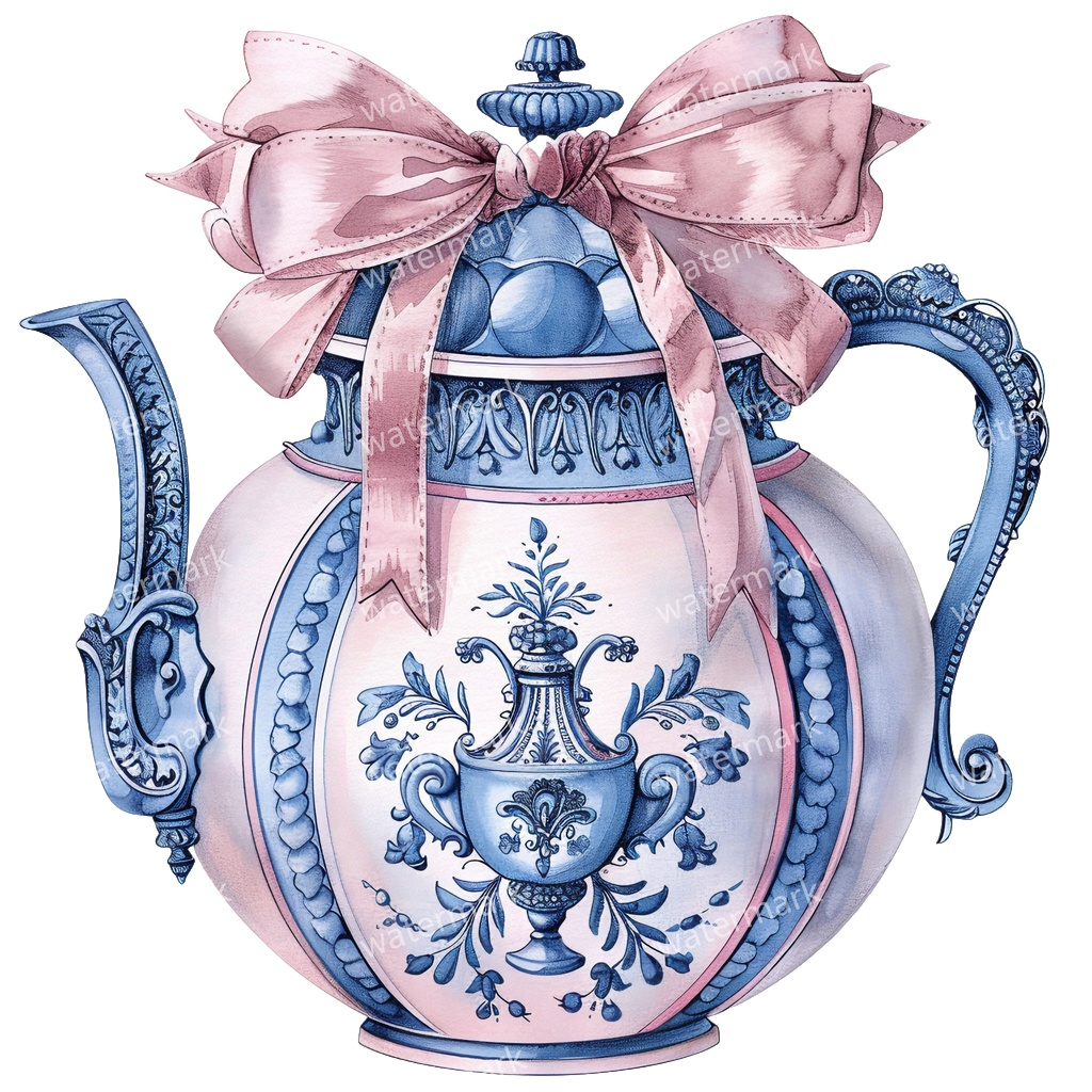 【商用利用可】ティーポット水彩クリップアート20点セット|高解像度・透過PNG|印刷OK・コラージュ・ジャンクジャーナル素材|即ダウンロード