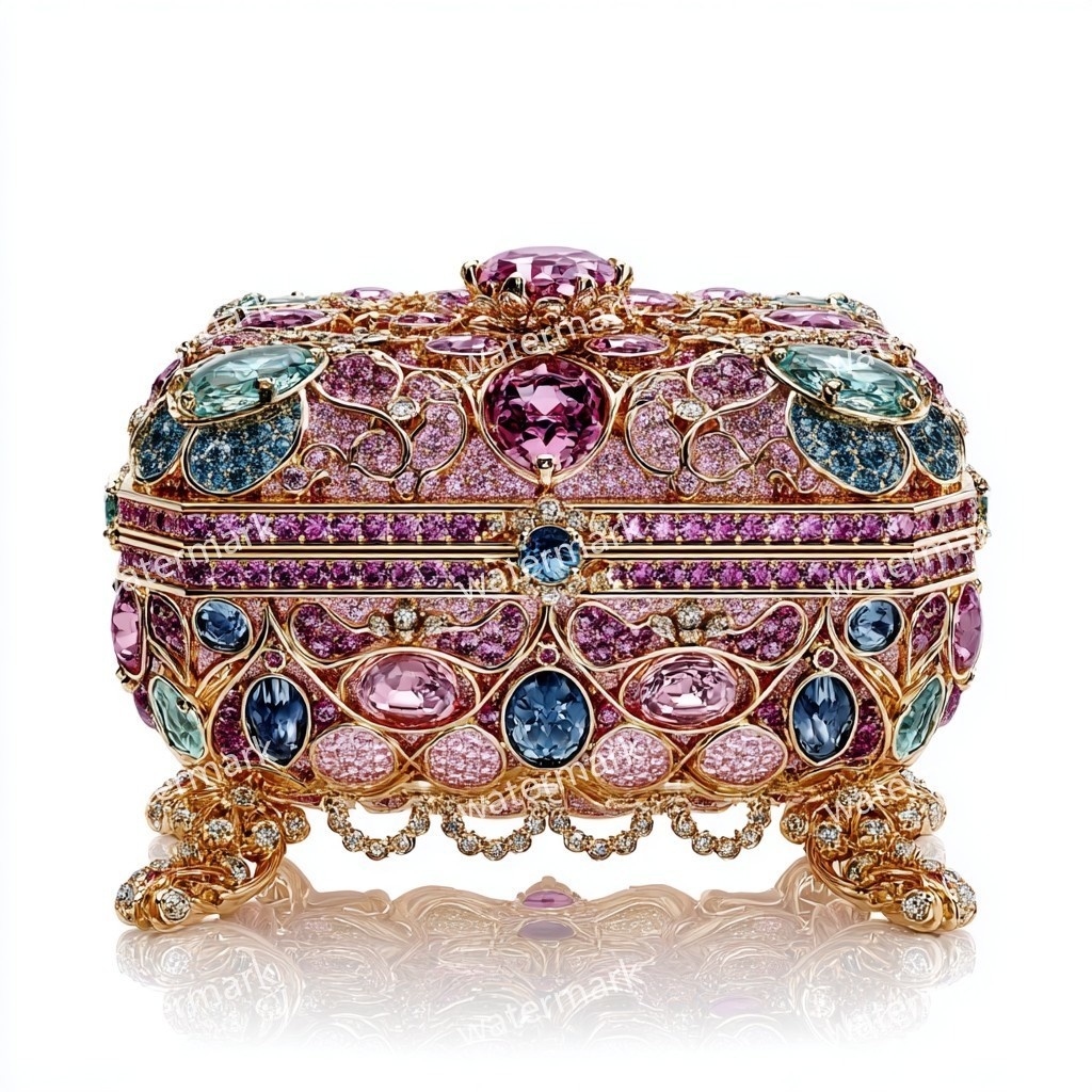 【商用利用可】ジュエリーボックス(水彩宝石箱)クリップアート19点セット|高解像度・透過PNG|印刷OK・コラージュ・ジャンクジャーナル素材|即ダウンロード