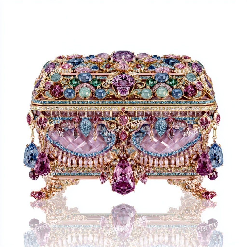 【商用利用可】ジュエリーボックス(水彩宝石箱)クリップアート19点セット|高解像度・透過PNG|印刷OK・コラージュ・ジャンクジャーナル素材|即ダウンロード