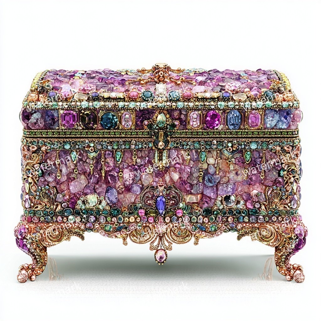 【商用利用可】ジュエリーボックス(水彩宝石箱)クリップアート19点セット|高解像度・透過PNG|印刷OK・コラージュ・ジャンクジャーナル素材|即ダウンロード