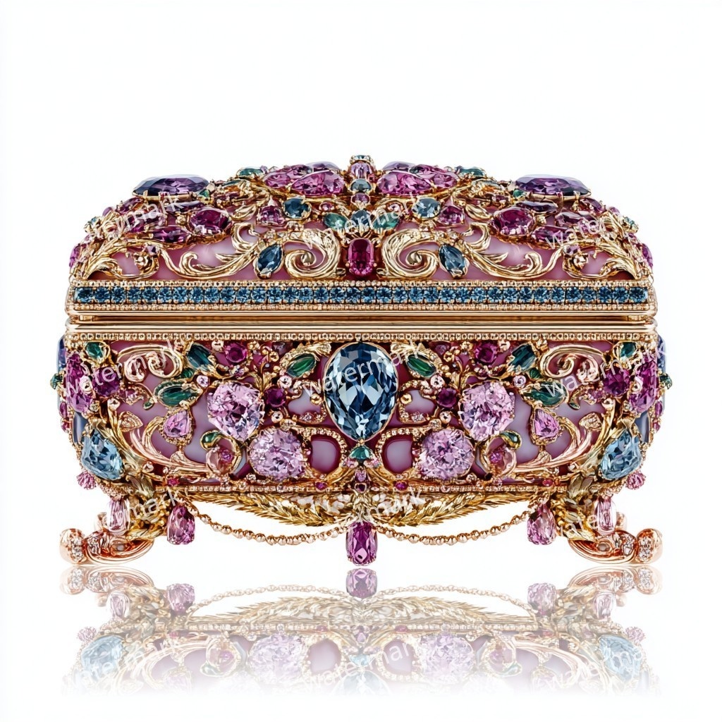 【商用利用可】ジュエリーボックス(水彩宝石箱)クリップアート19点セット|高解像度・透過PNG|印刷OK・コラージュ・ジャンクジャーナル素材|即ダウンロード