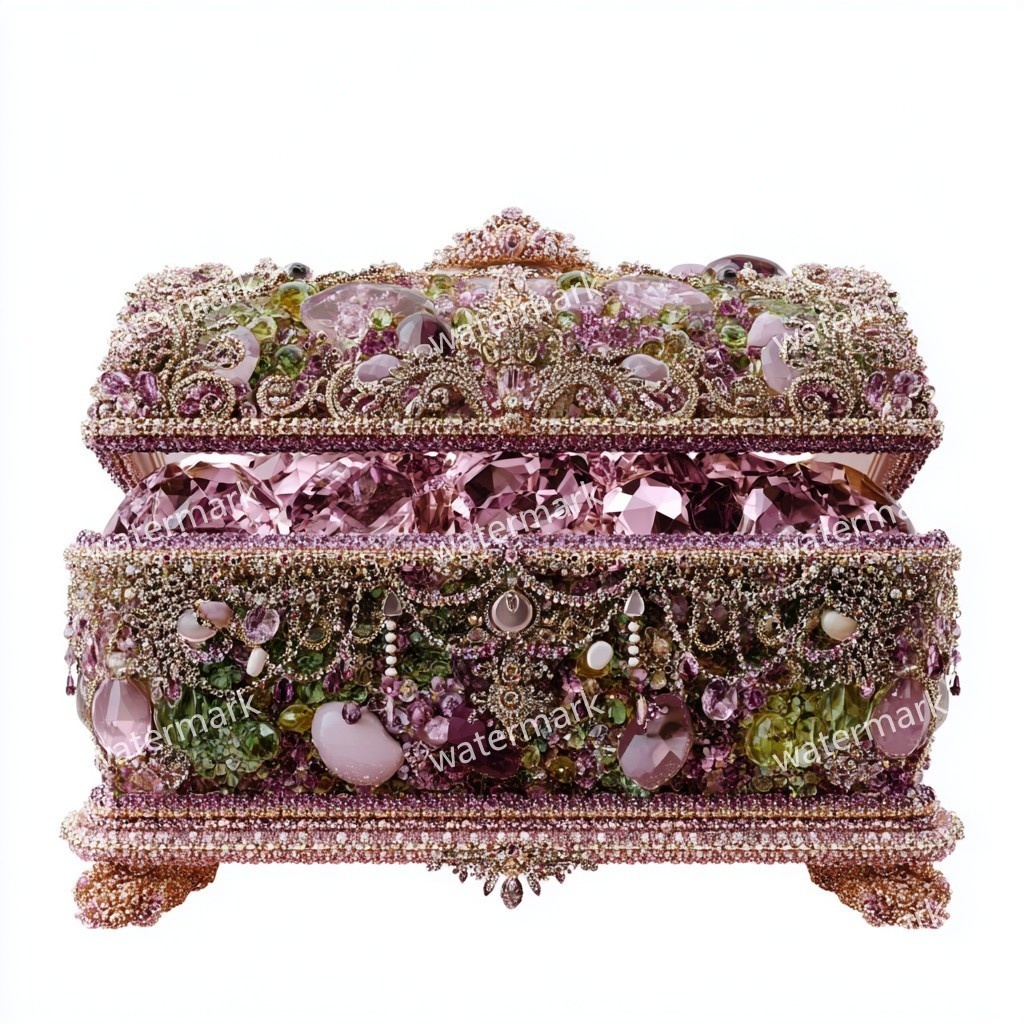 【商用利用可】ジュエリーボックス(水彩宝石箱)クリップアート19点セット|高解像度・透過PNG|印刷OK・コラージュ・ジャンクジャーナル素材|即ダウンロード