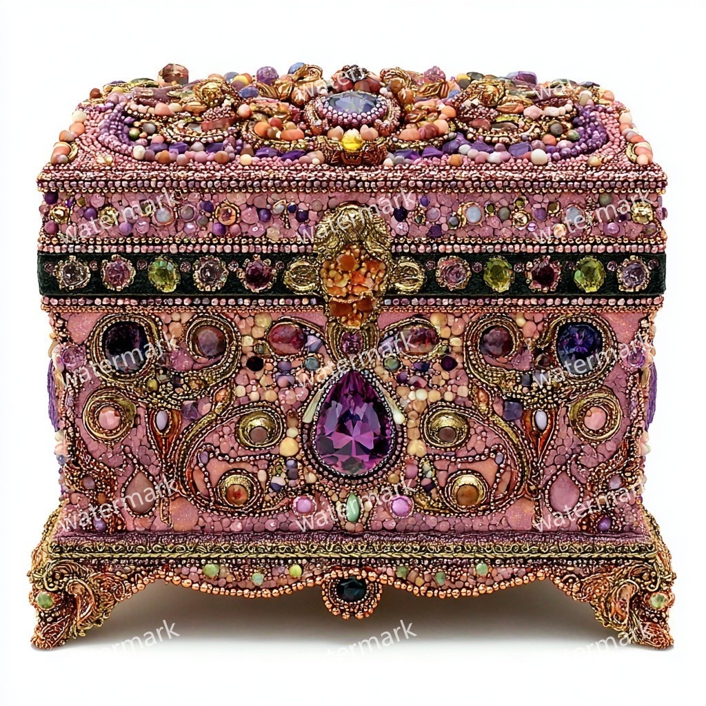 【商用利用可】ジュエリーボックス(水彩宝石箱)クリップアート19点セット|高解像度・透過PNG|印刷OK・コラージュ・ジャンクジャーナル素材|即ダウンロード