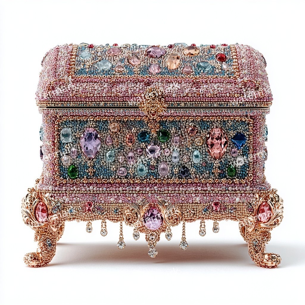 【商用利用可】ジュエリーボックス(水彩宝石箱)クリップアート19点セット|高解像度・透過PNG|印刷OK・コラージュ・ジャンクジャーナル素材|即ダウンロード