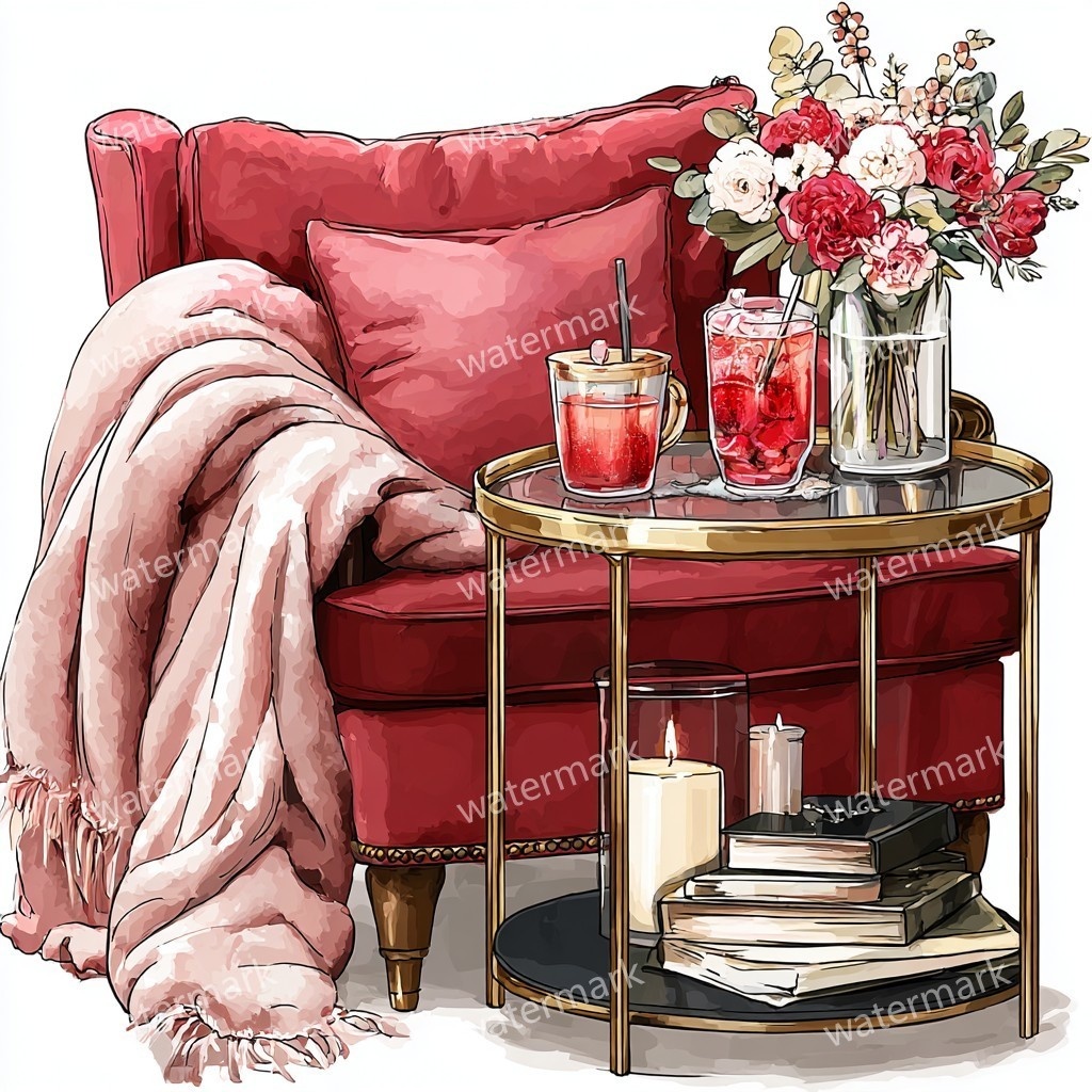 【商用利用可】レッドファッション水彩クリップアート65点セット|高解像度・透過PNG|印刷OK・コラージュ・ジャンクジャーナル素材|即ダウンロード