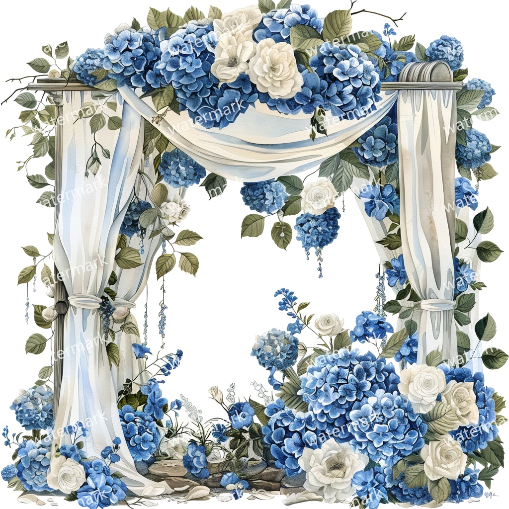 【商用利用可】ウェディング水彩クリップアート20点セット|高解像度・透過PNG|結婚式DIY・コラージュ・ジャンクジャーナル素材|即ダウンロード