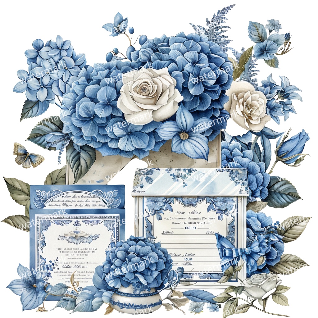 【商用利用可】ウェディング水彩クリップアート20点セット|高解像度・透過PNG|結婚式DIY・コラージュ・ジャンクジャーナル素材|即ダウンロード