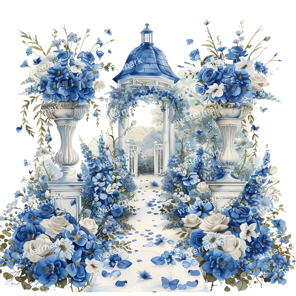 【商用利用可】ウェディング水彩クリップアート20点セット|高解像度・透過PNG|結婚式DIY・コラージュ・ジャンクジャーナル素材|即ダウンロード