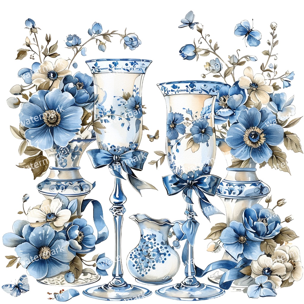 【商用利用可】ウェディング水彩クリップアート20点セット|高解像度・透過PNG|結婚式DIY・コラージュ・ジャンクジャーナル素材|即ダウンロード