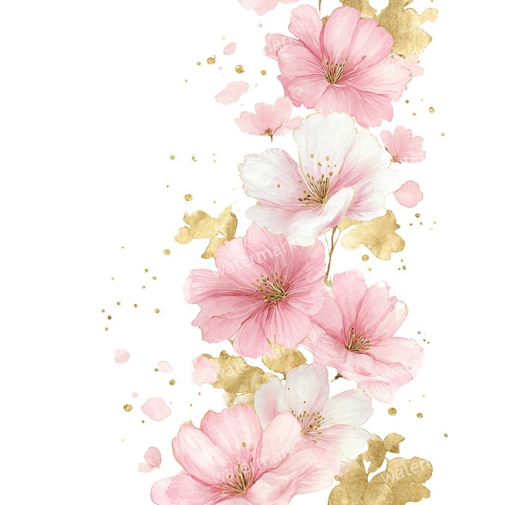 【商用利用可】ピンクの花(水彩フラワー)クリップアート16点セット|高解像度・透過PNG|印刷OK・コラージュ・ジャンクジャーナル素材|即ダウンロード