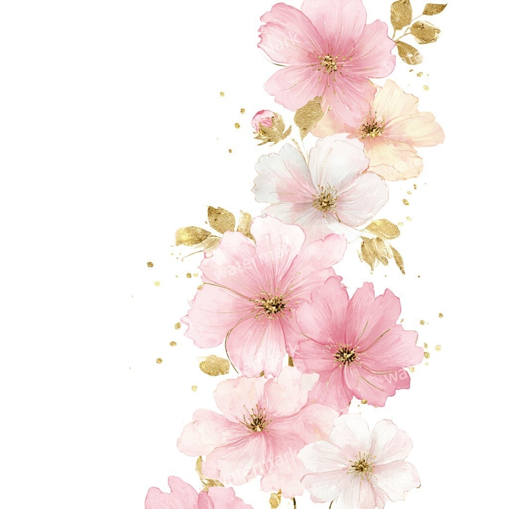 【商用利用可】ピンクの花(水彩フラワー)クリップアート16点セット|高解像度・透過PNG|印刷OK・コラージュ・ジャンクジャーナル素材|即ダウンロード