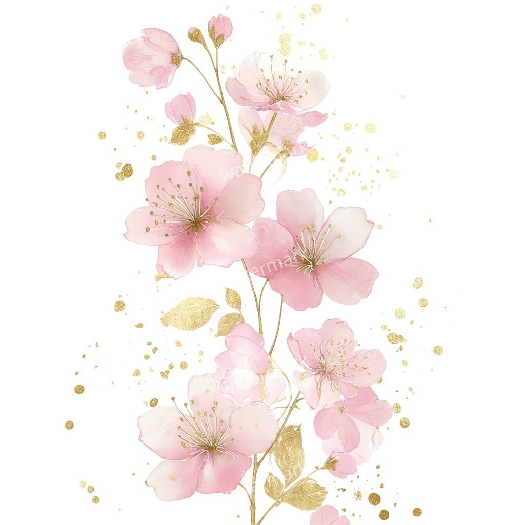 【商用利用可】ピンクの花(水彩フラワー)クリップアート16点セット|高解像度・透過PNG|印刷OK・コラージュ・ジャンクジャーナル素材|即ダウンロード