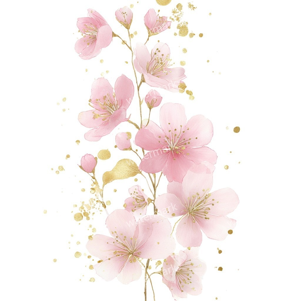 【商用利用可】ピンクの花(水彩フラワー)クリップアート16点セット|高解像度・透過PNG|印刷OK・コラージュ・ジャンクジャーナル素材|即ダウンロード