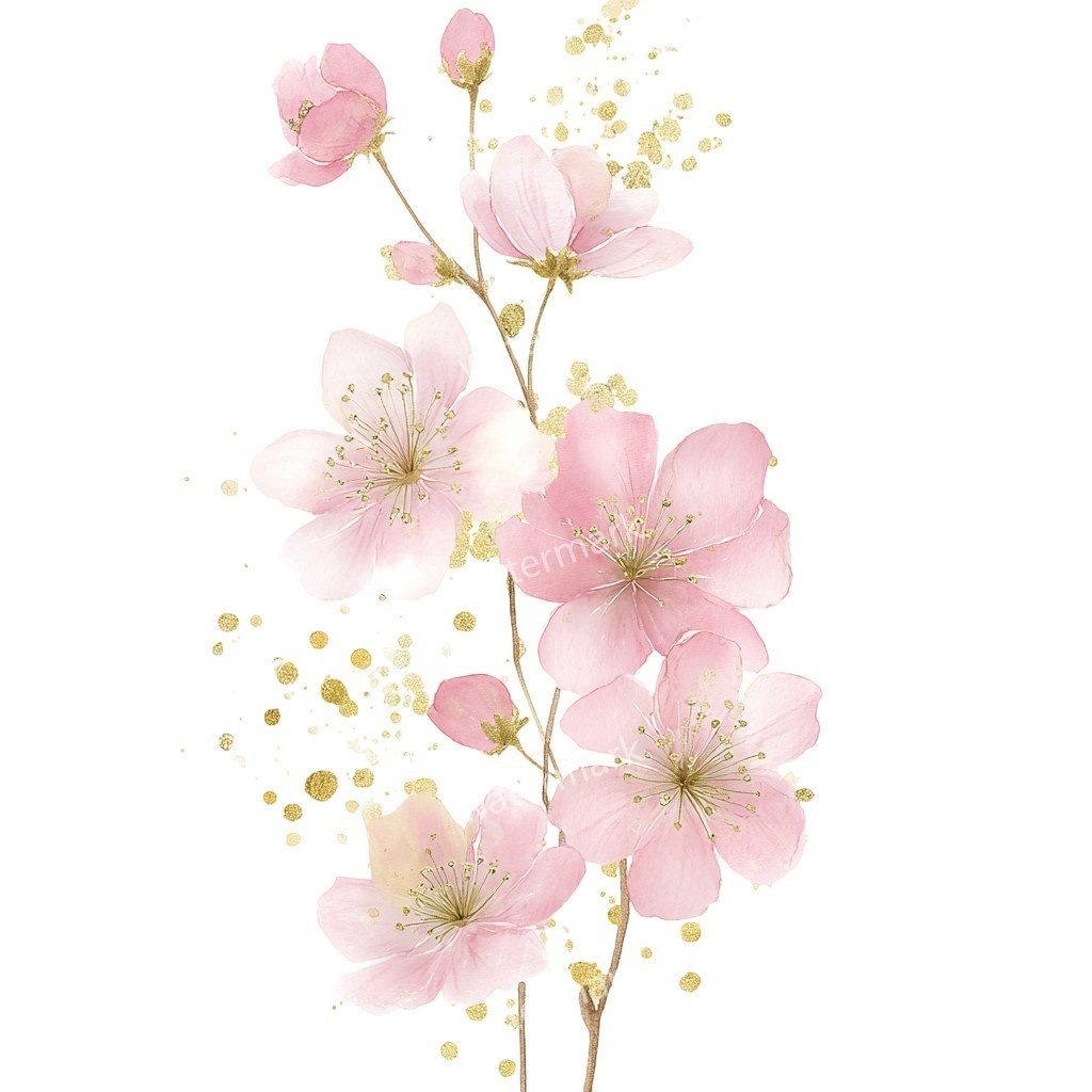 【商用利用可】ピンクの花(水彩フラワー)クリップアート16点セット|高解像度・透過PNG|印刷OK・コラージュ・ジャンクジャーナル素材|即ダウンロード