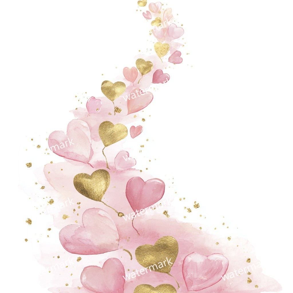 【商用利用可】ピンクハート(水彩)クリップアート19点セット|高解像度・透過PNG|印刷OK・コラージュ・ジャンクジャーナル素材|即ダウンロード