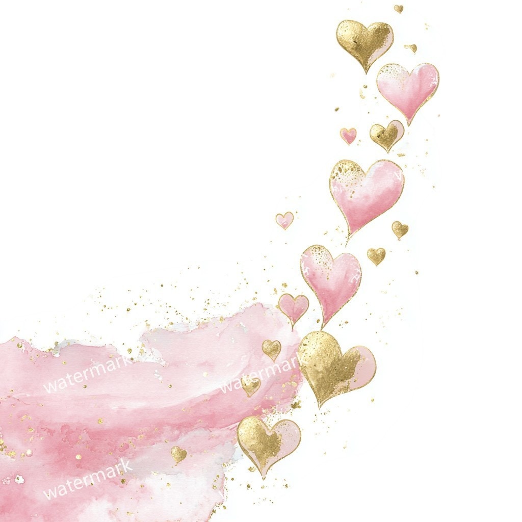 【商用利用可】ピンクハート(水彩)クリップアート19点セット|高解像度・透過PNG|印刷OK・コラージュ・ジャンクジャーナル素材|即ダウンロード