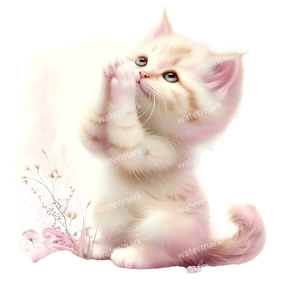 【商用利用可】猫(水彩キャット)クリップアート15点セット|高解像度・透過PNG|印刷OK・コラージュ・ジャンクジャーナル素材|即ダウンロード