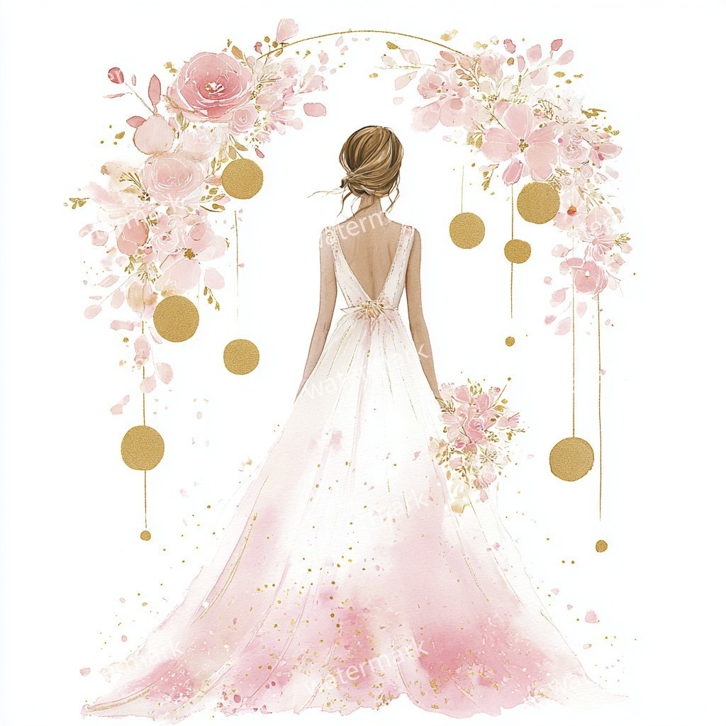 【商用利用可】ウェディング水彩クリップアート33点バンドル|高解像度・透過PNG|結婚式・コラージュ・ジャンクジャーナル素材|即ダウンロード