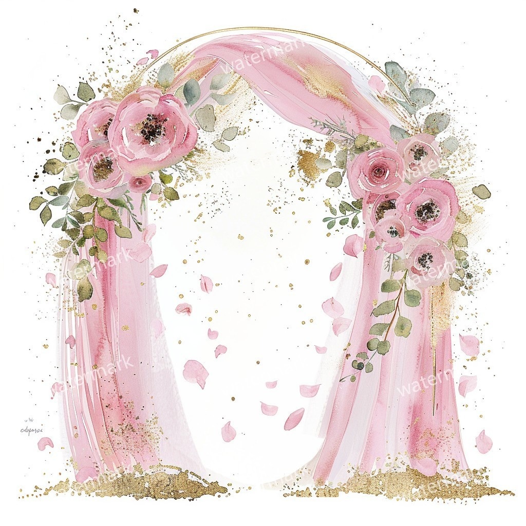 【商用利用可】ウェディング水彩クリップアート33点バンドル|高解像度・透過PNG|結婚式・コラージュ・ジャンクジャーナル素材|即ダウンロード