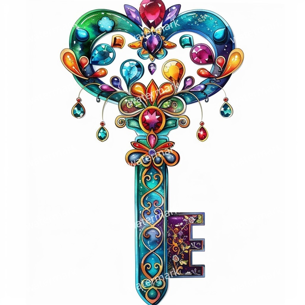 【商用利用可】ヴィンテージキー(水彩アンティーク鍵)クリップアート20点セット|高解像度・透過PNG|印刷OK・コラージュ・ジャンクジャーナル素材|即ダウンロード