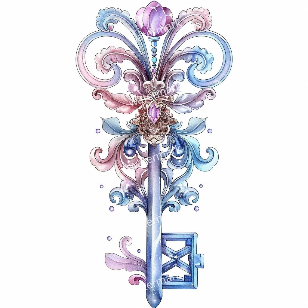 【商用利用可】ヴィンテージキー(水彩アンティーク鍵)クリップアート20点セット|高解像度・透過PNG|印刷OK・コラージュ・ジャンクジャーナル素材|即ダウンロード