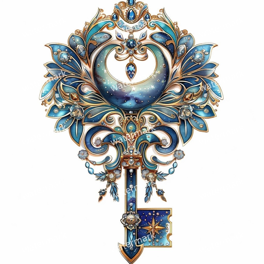 【商用利用可】ヴィンテージキー(水彩アンティーク鍵)クリップアート20点セット|高解像度・透過PNG|印刷OK・コラージュ・ジャンクジャーナル素材|即ダウンロード