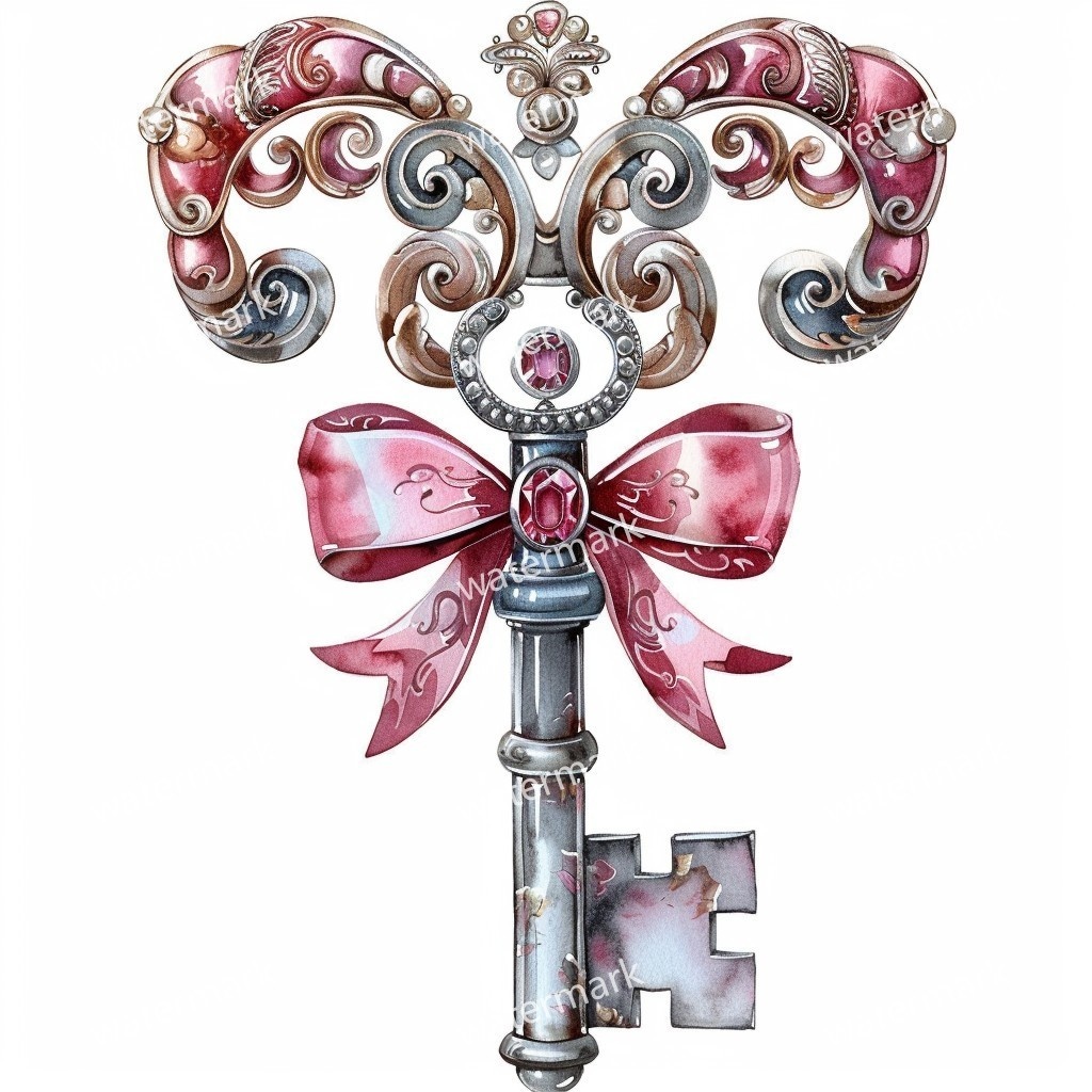 【商用利用可】ヴィンテージキー(水彩アンティーク鍵)クリップアート20点セット|高解像度・透過PNG|印刷OK・コラージュ・ジャンクジャーナル素材|即ダウンロード