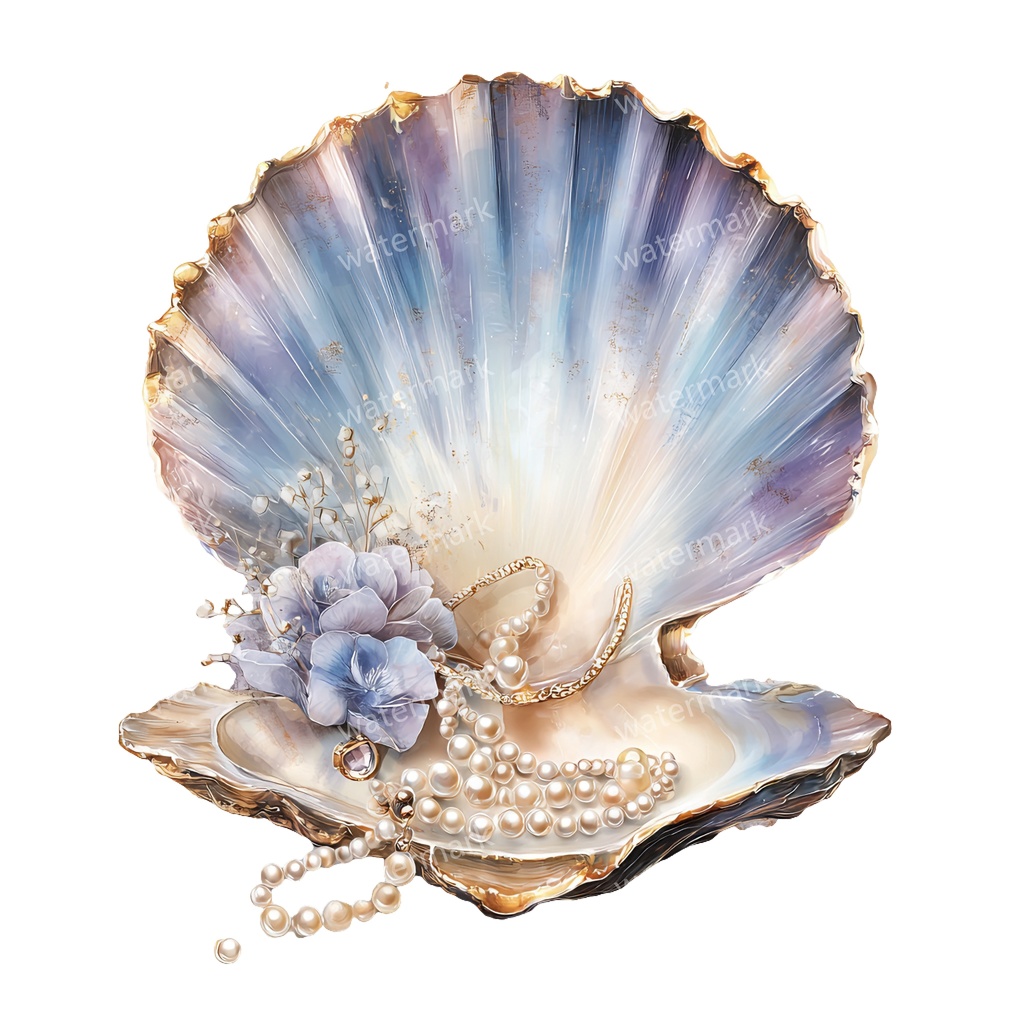 【商用利用可】貝殻(水彩シェル)クリップアート19点セット|高解像度・透過PNG|印刷OK・コラージュ・ジャンクジャーナル素材|即ダウンロード