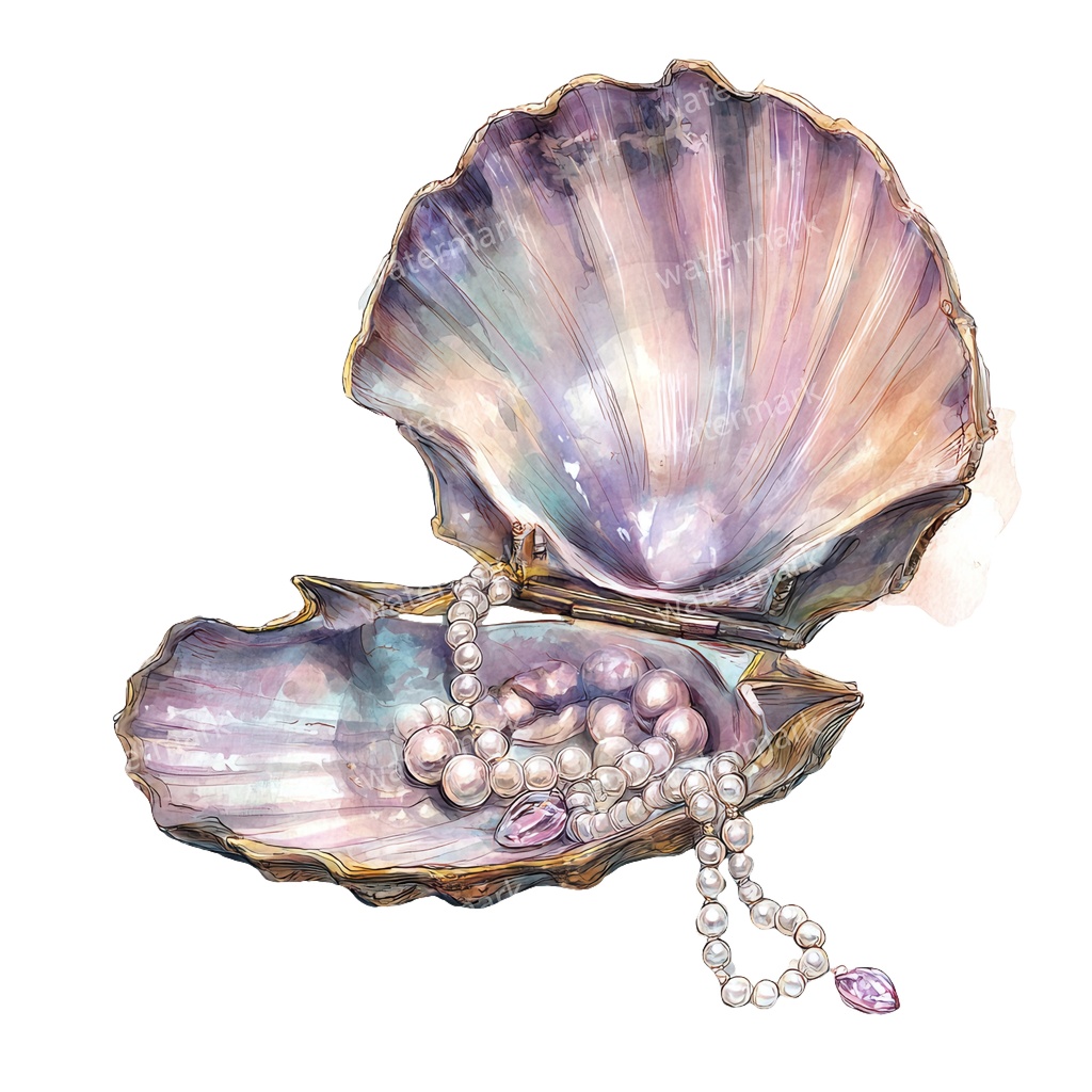 【商用利用可】貝殻(水彩シェル)クリップアート19点セット|高解像度・透過PNG|印刷OK・コラージュ・ジャンクジャーナル素材|即ダウンロード