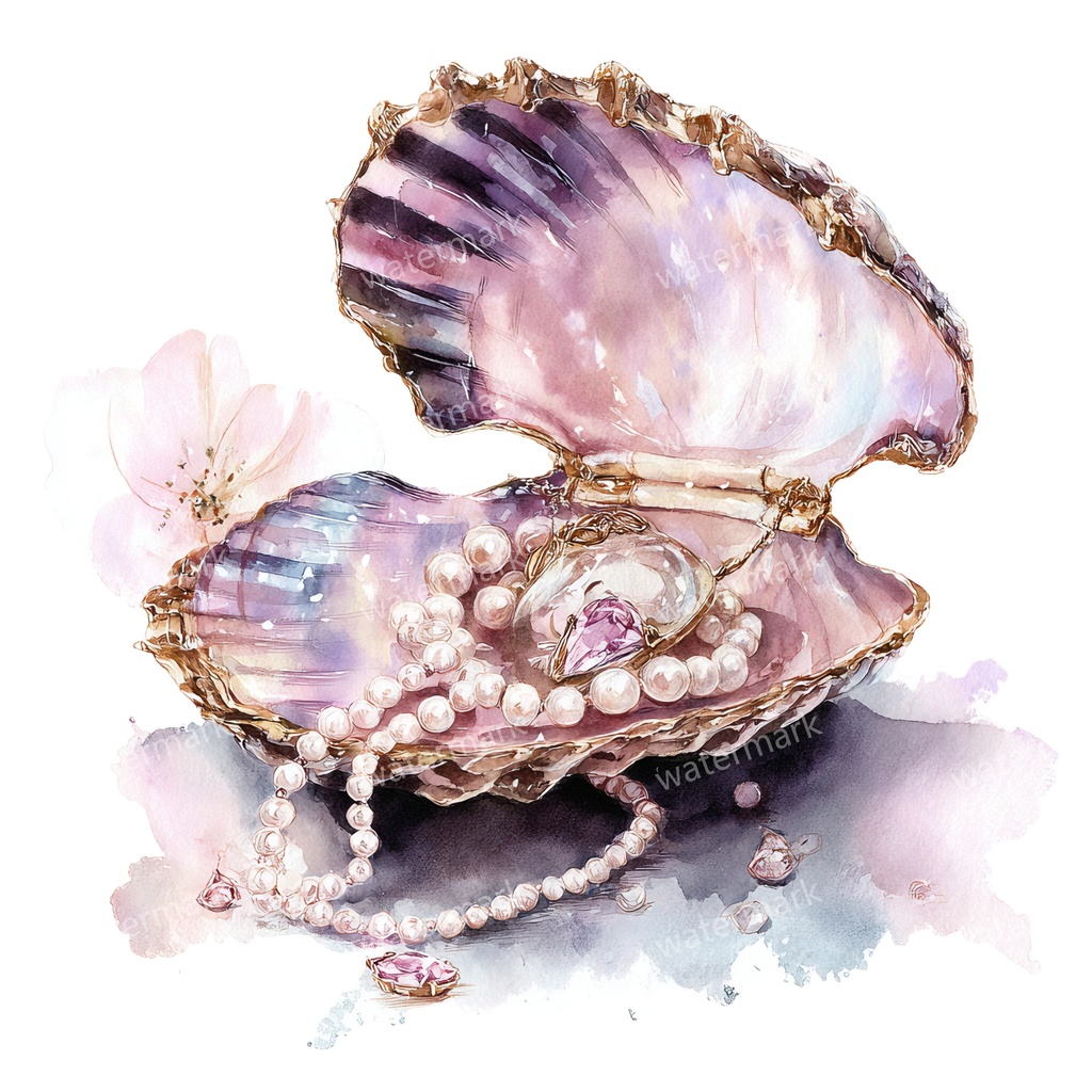 【商用利用可】貝殻(水彩シェル)クリップアート19点セット|高解像度・透過PNG|印刷OK・コラージュ・ジャンクジャーナル素材|即ダウンロード