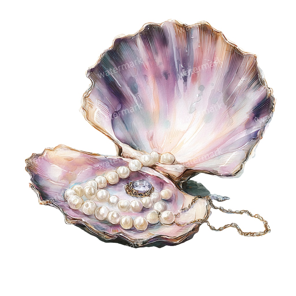 【商用利用可】貝殻(水彩シェル)クリップアート19点セット|高解像度・透過PNG|印刷OK・コラージュ・ジャンクジャーナル素材|即ダウンロード