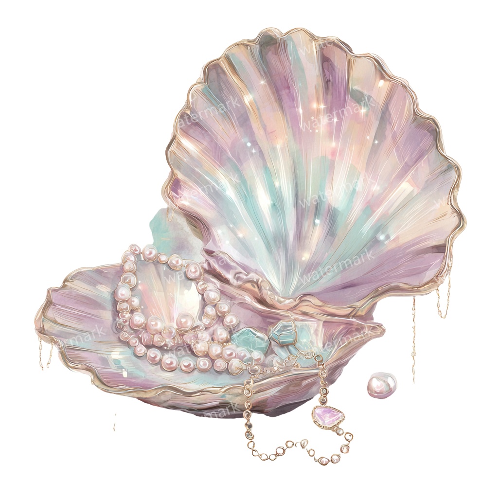 【商用利用可】貝殻(水彩シェル)クリップアート19点セット|高解像度・透過PNG|印刷OK・コラージュ・ジャンクジャーナル素材|即ダウンロード