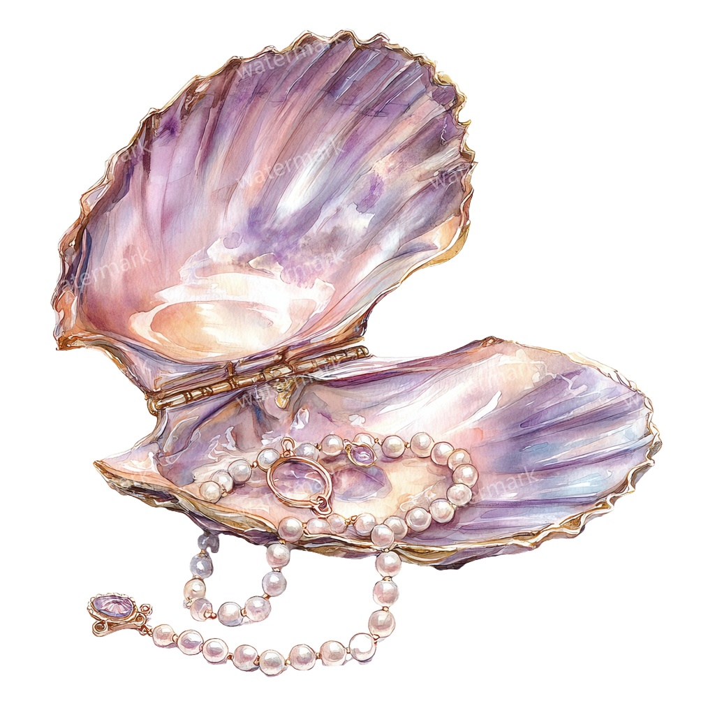 【商用利用可】貝殻(水彩シェル)クリップアート19点セット|高解像度・透過PNG|印刷OK・コラージュ・ジャンクジャーナル素材|即ダウンロード