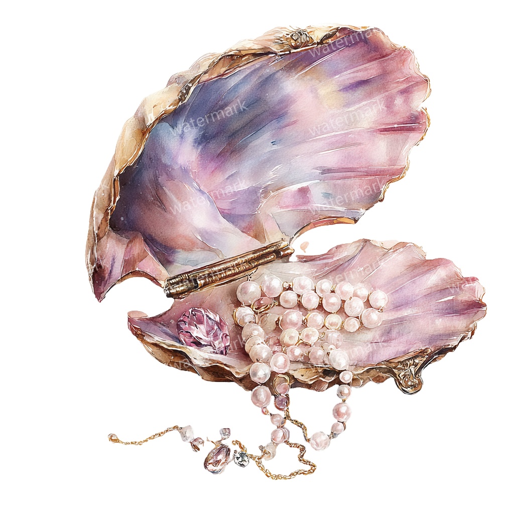 【商用利用可】貝殻(水彩シェル)クリップアート19点セット|高解像度・透過PNG|印刷OK・コラージュ・ジャンクジャーナル素材|即ダウンロード