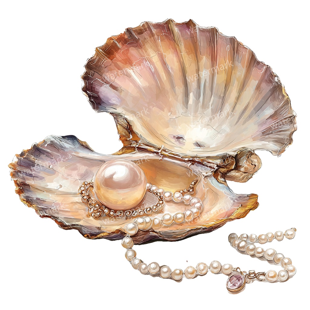 【商用利用可】貝殻(水彩シェル)クリップアート19点セット|高解像度・透過PNG|印刷OK・コラージュ・ジャンクジャーナル素材|即ダウンロード