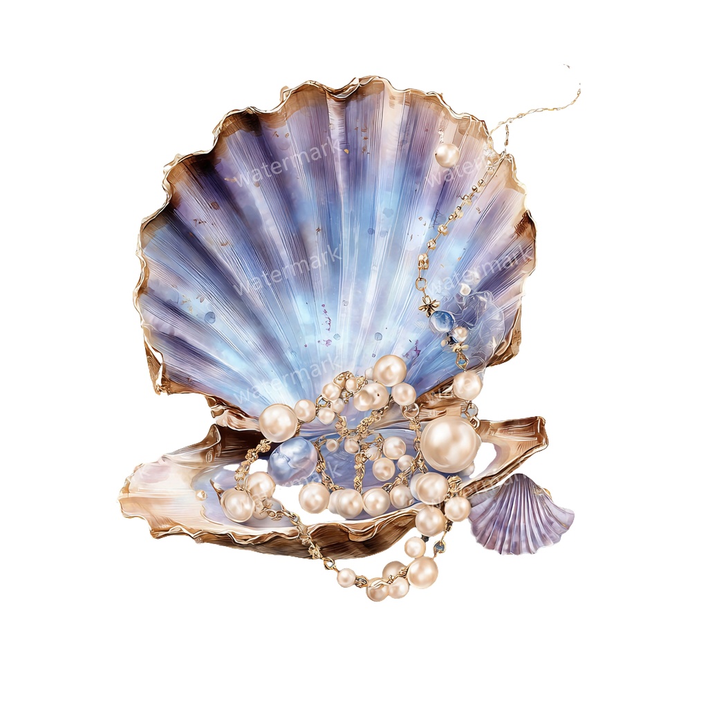 【商用利用可】貝殻(水彩シェル)クリップアート19点セット|高解像度・透過PNG|印刷OK・コラージュ・ジャンクジャーナル素材|即ダウンロード