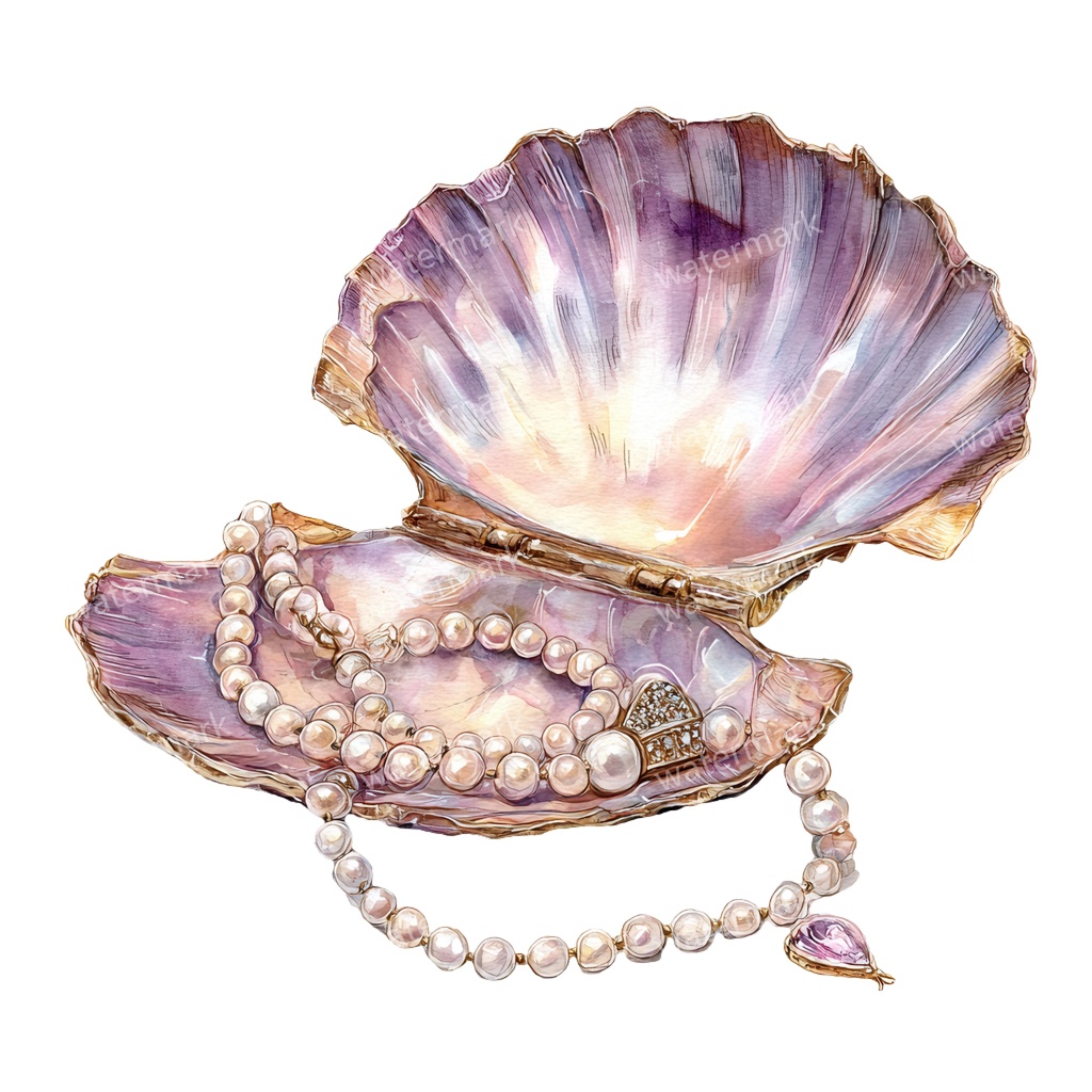 【商用利用可】貝殻(水彩シェル)クリップアート19点セット|高解像度・透過PNG|印刷OK・コラージュ・ジャンクジャーナル素材|即ダウンロード