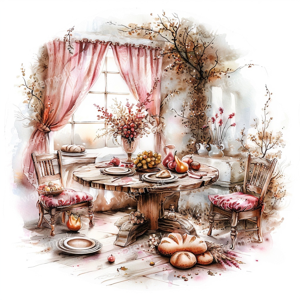 【商用利用可】フェアルーム(水彩ファンタジー)クリップアート19点セット|高解像度・透過PNG|印刷OK・コラージュ・ジャンクジャーナル素材|即ダウンロード