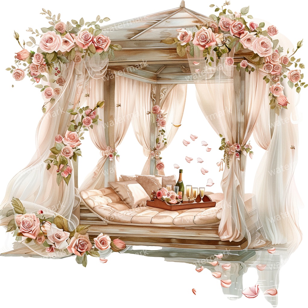 【商用利用可】ロマンティックパビリオン(水彩ガゼボ・東屋)クリップアート20点セット|高解像度・透過PNG|印刷OK・コラージュ・ジャンクジャーナル素材|即ダウンロード