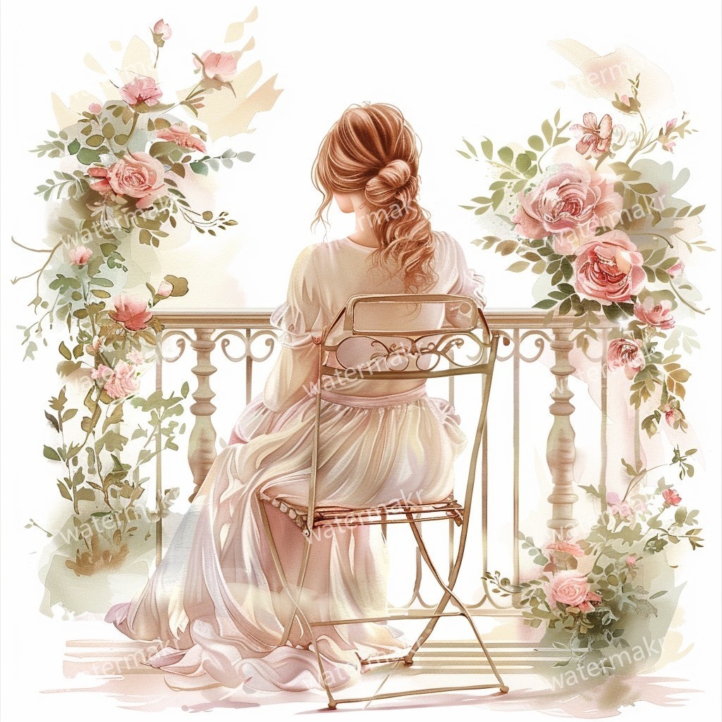 【商用利用可】ほっこりガール(水彩コージー)クリップアート24点セット|高解像度JPG|印刷OK・コラージュ・ジャンクジャーナル素材|即ダウンロード