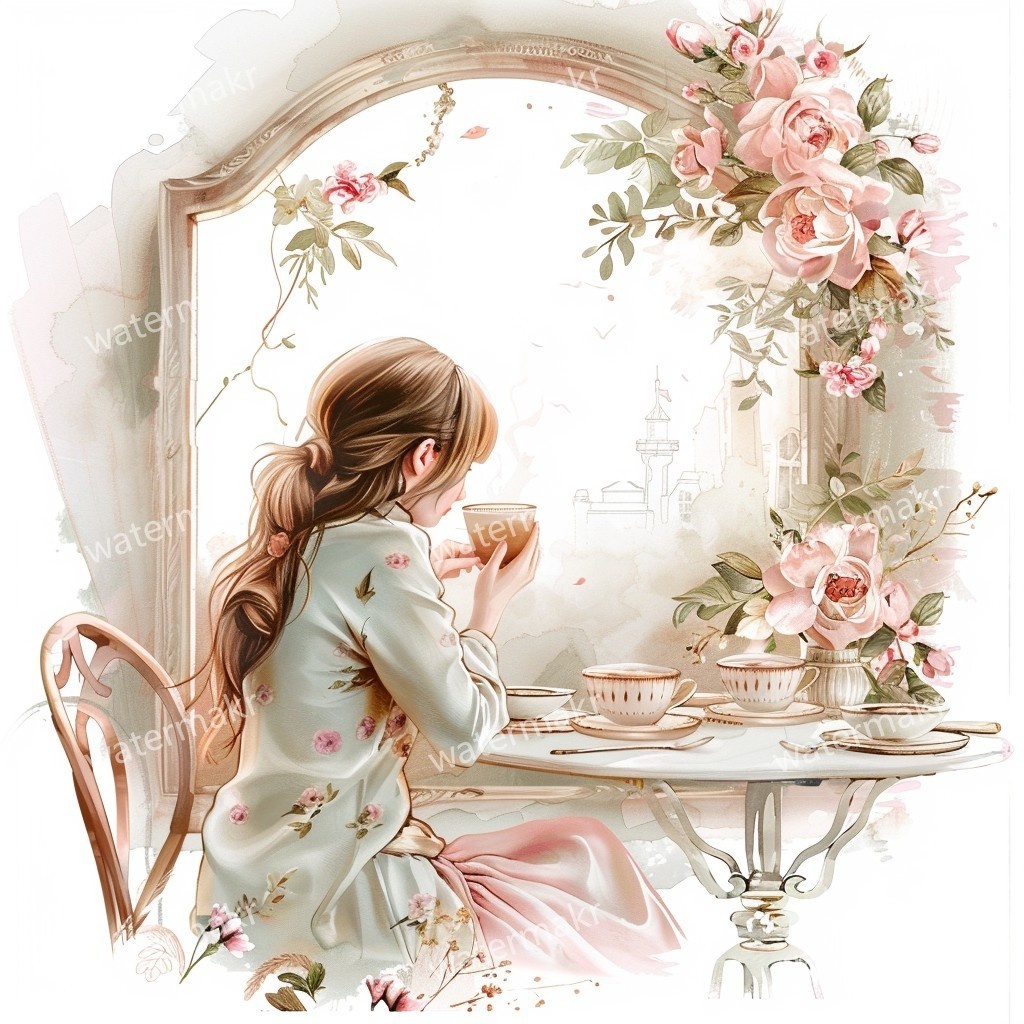 【商用利用可】ほっこりガール(水彩コージー)クリップアート24点セット|高解像度JPG|印刷OK・コラージュ・ジャンクジャーナル素材|即ダウンロード